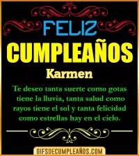GIF Frases de Cumpleaños Karmen
